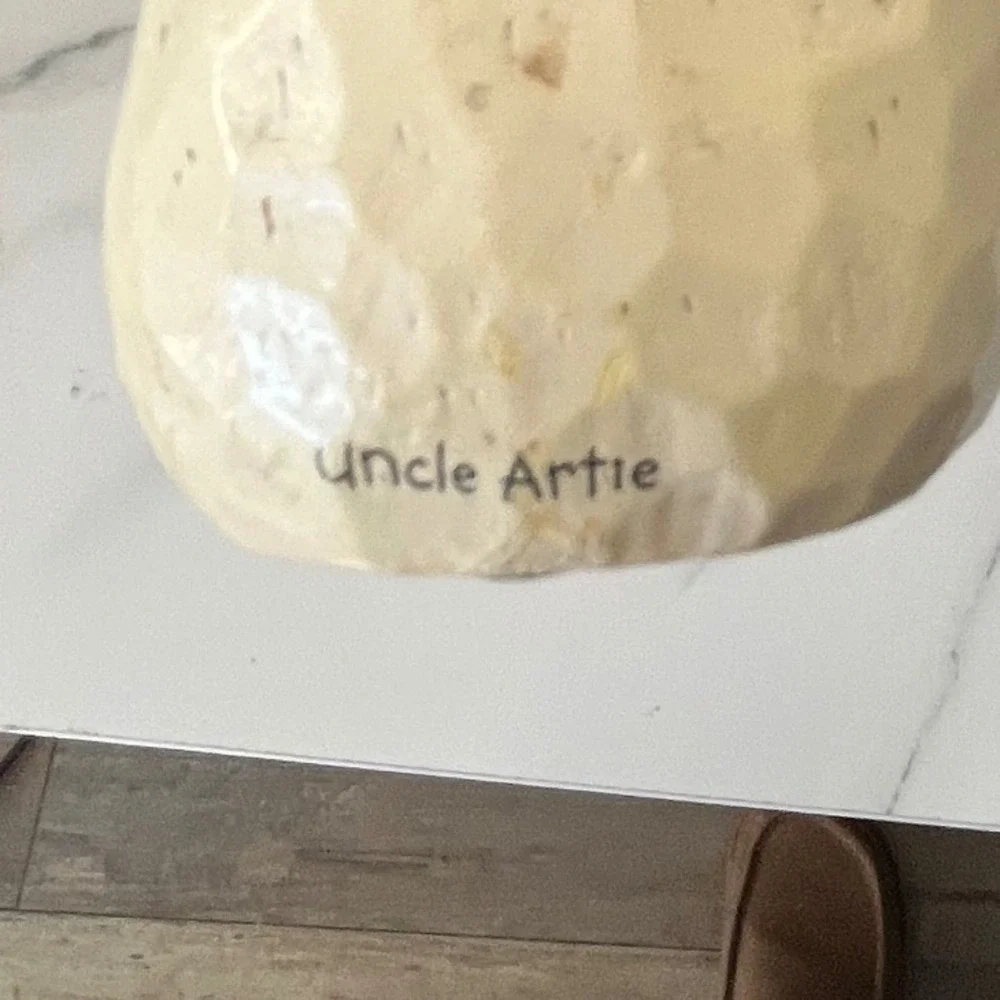 Uncle Artie Handmade Snowman Figurine Black Top Hat Red Scarf Christmas Decor‎